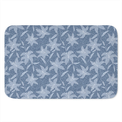 Floral Denim Jeans Pattern Print Indoor Door Mat