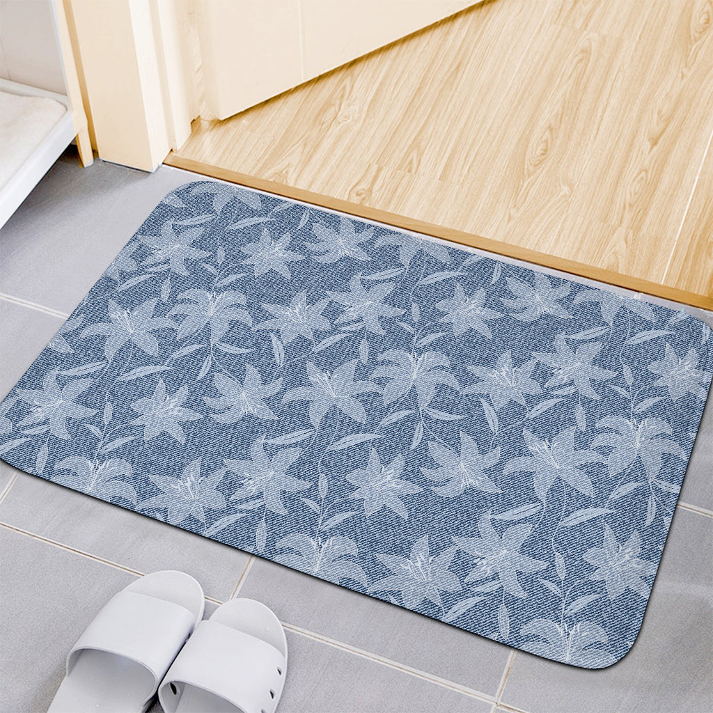 Floral Denim Jeans Pattern Print Indoor Door Mat