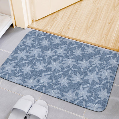 Floral Denim Jeans Pattern Print Indoor Door Mat