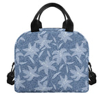 Floral Denim Jeans Pattern Print Insulated Lunch Bag