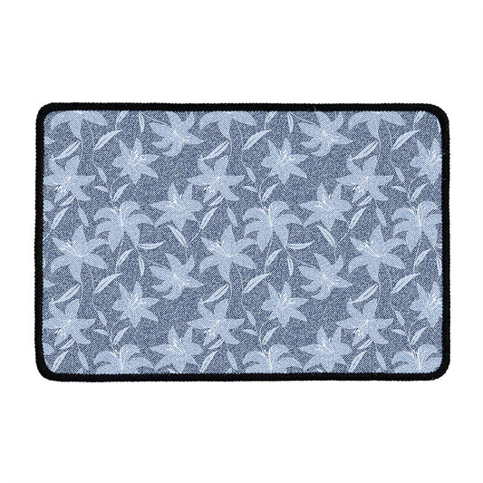 Floral Denim Jeans Pattern Print Kitchen Mat