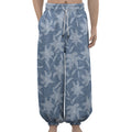 Floral Denim Jeans Pattern Print Lantern Pants