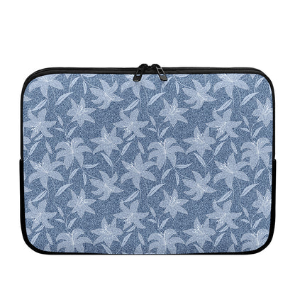 Floral Denim Jeans Pattern Print Laptop Sleeve