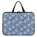 Floral Denim Jeans Pattern Print Laptop Sleeve With Handle