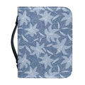 Floral Denim Jeans Pattern Print Leather Bible Cover