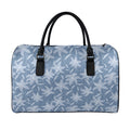 Floral Denim Jeans Pattern Print Leather Duffel Bag