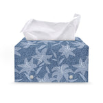 Floral Denim Jeans Pattern Print Leather Tissue Box Cover