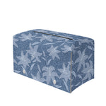 Floral Denim Jeans Pattern Print Leather Tissue Box Cover