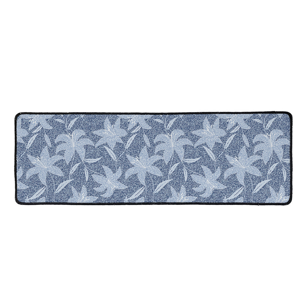 Floral Denim Jeans Pattern Print Long Kitchen Mat