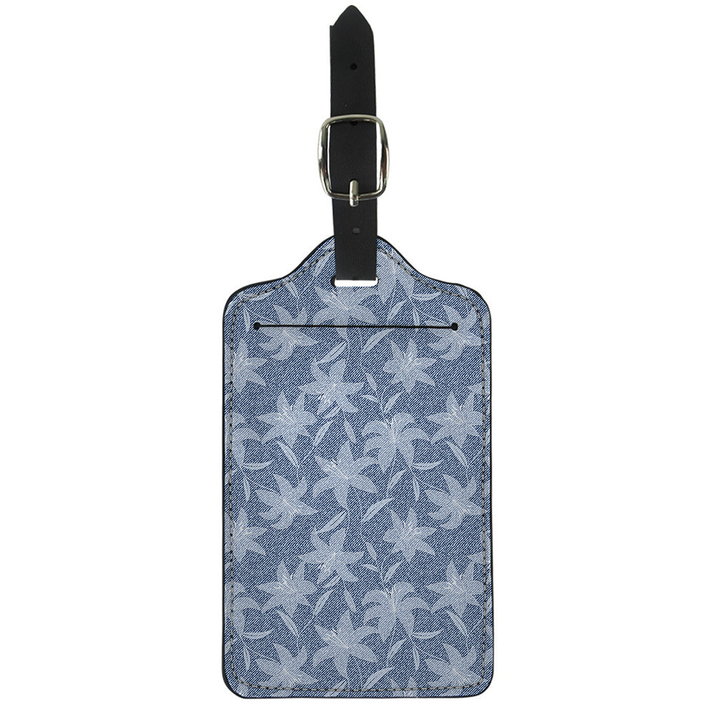 Floral Denim Jeans Pattern Print Luggage Tag
