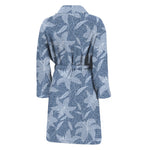 Floral Denim Jeans Pattern Print Men's Bathrobe