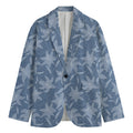 Floral Denim Jeans Pattern Print Men's Blazer