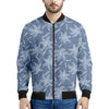 Floral Denim Jeans Pattern Print Men's Bomber Jacket