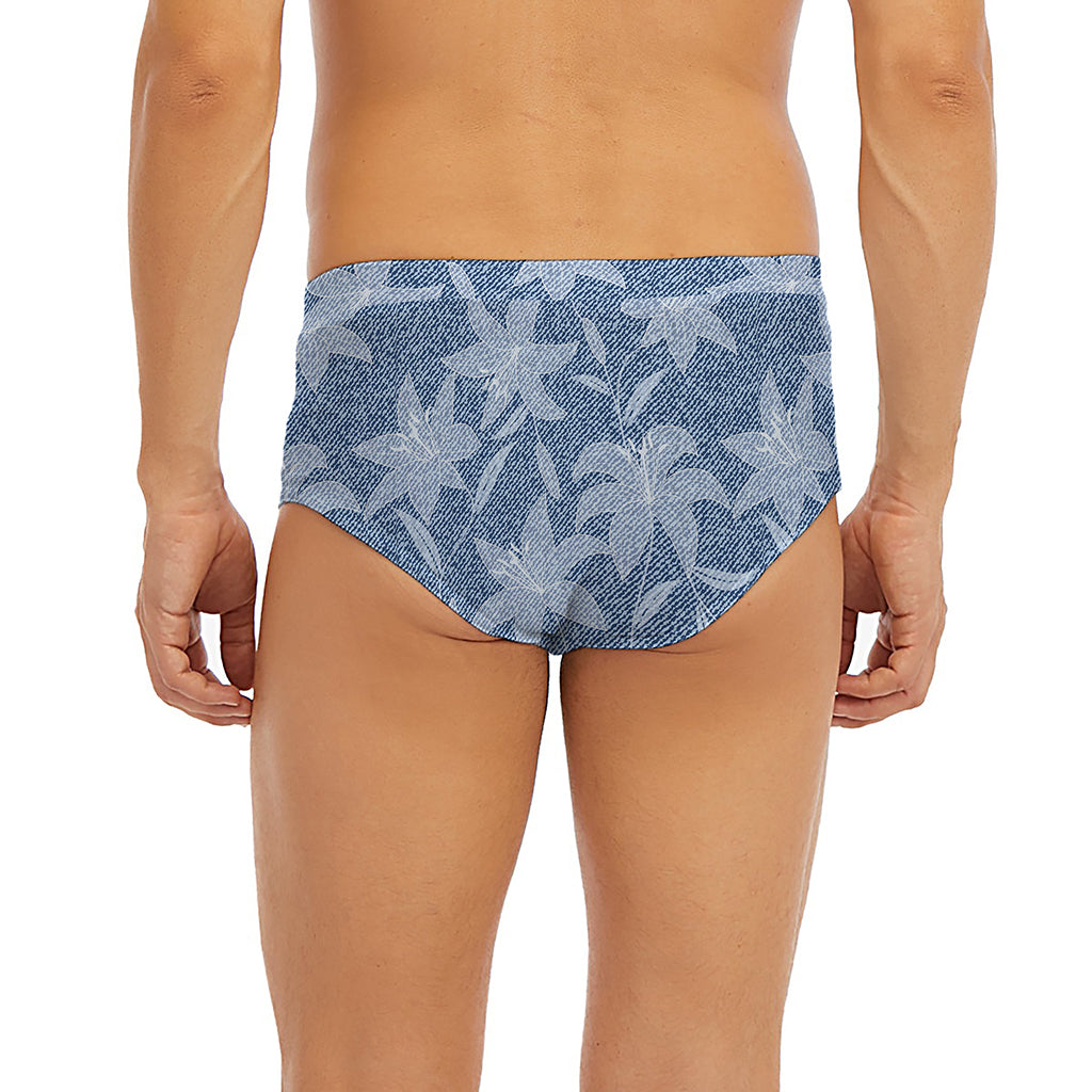 Floral Denim Jeans Pattern Print Men's Briefs