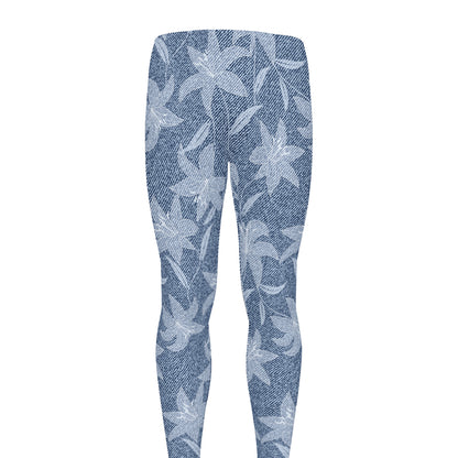 Floral Denim Jeans Pattern Print Men's leggings
