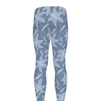 Floral Denim Jeans Pattern Print Men's leggings