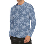 Floral Denim Jeans Pattern Print Men's Long Sleeve Rash Guard
