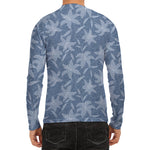 Floral Denim Jeans Pattern Print Men's Long Sleeve Rash Guard