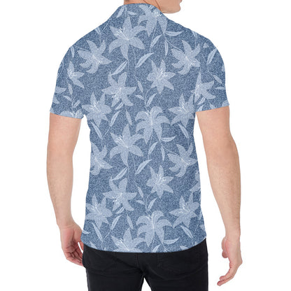 Floral Denim Jeans Pattern Print Men's Shirt