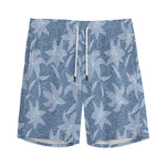 Floral Denim Jeans Pattern Print Men's Sports Shorts