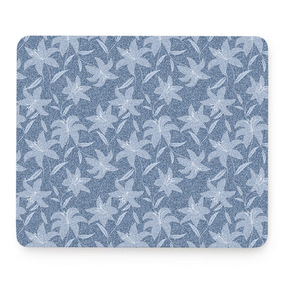 Floral Denim Jeans Pattern Print Mouse Pad