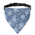 Floral Denim Jeans Pattern Print Over The Collar Dog Bandana