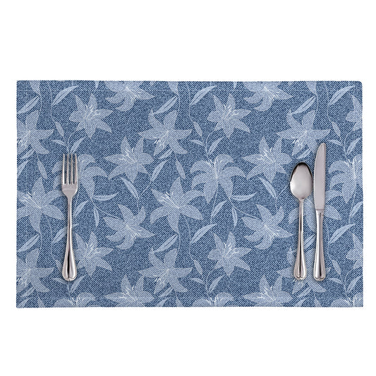 Floral Denim Jeans Pattern Print Placemat