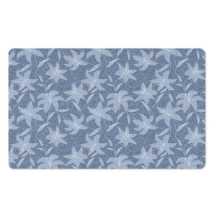 Floral Denim Jeans Pattern Print Polyester Doormat