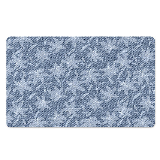 Floral Denim Jeans Pattern Print Polyester Doormat