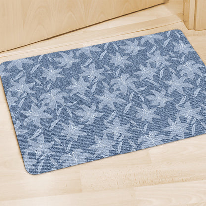 Floral Denim Jeans Pattern Print Polyester Doormat