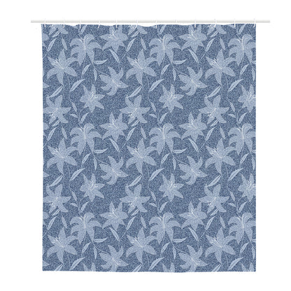 Floral Denim Jeans Pattern Print Polyester Shower Curtain