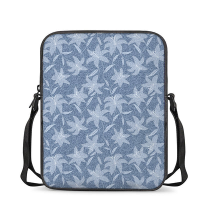 Floral Denim Jeans Pattern Print Rectangular Crossbody Bag