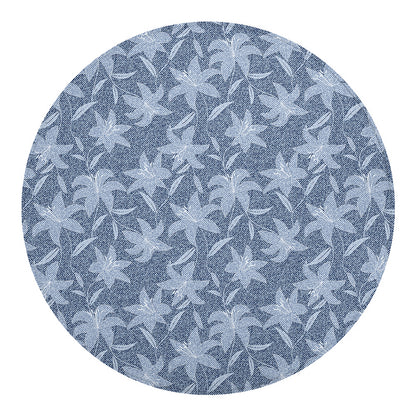 Floral Denim Jeans Pattern Print Round Blanket