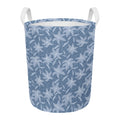Floral Denim Jeans Pattern Print Round Laundry Basket