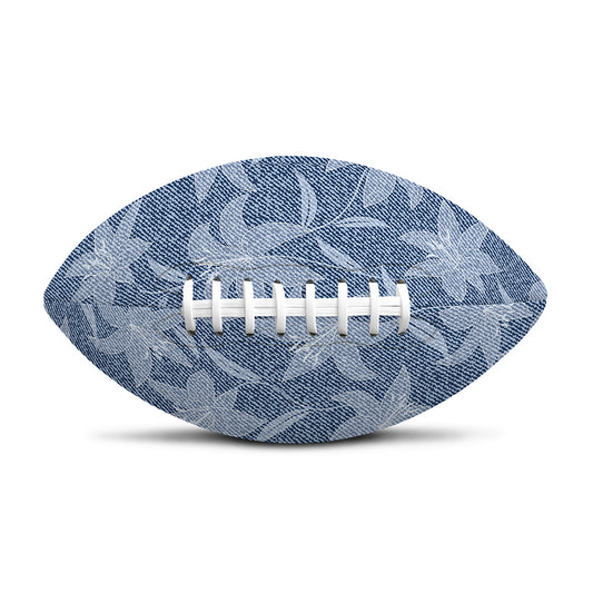 Floral Denim Jeans Pattern Print Rugby Ball