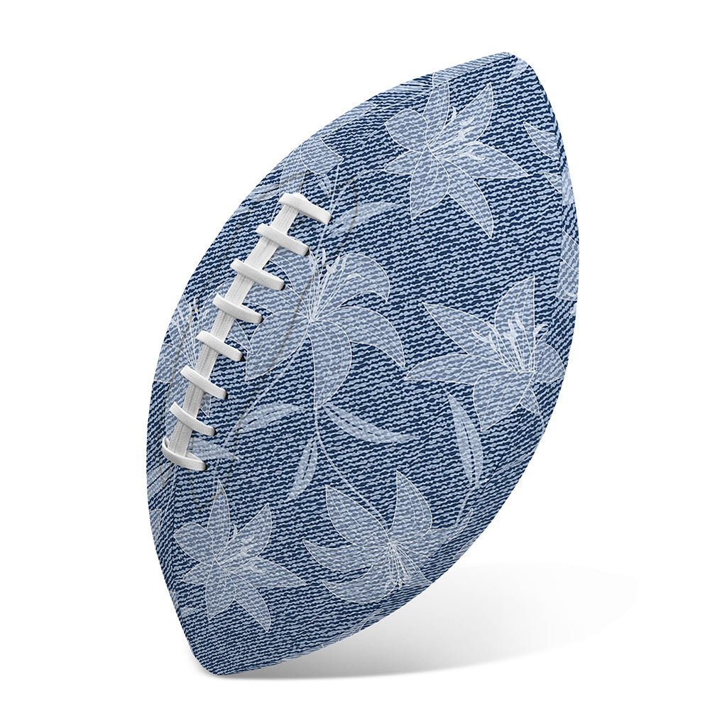 Floral Denim Jeans Pattern Print Rugby Ball