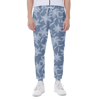 Floral Denim Jeans Pattern Print Scuba Joggers