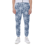 Floral Denim Jeans Pattern Print Scuba Joggers