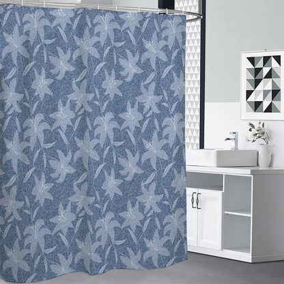 Floral Denim Jeans Pattern Print Shower Curtain