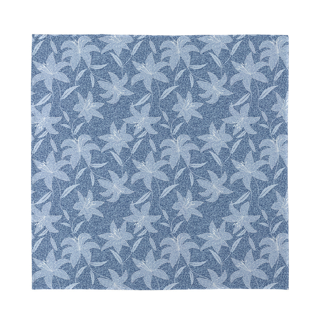 Floral Denim Jeans Pattern Print Silk Bandana