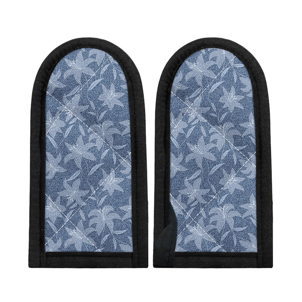 Floral Denim Jeans Pattern Print Skillet Handle Cover