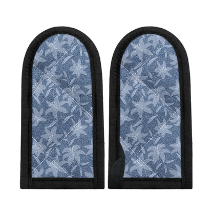 Floral Denim Jeans Pattern Print Skillet Handle Cover