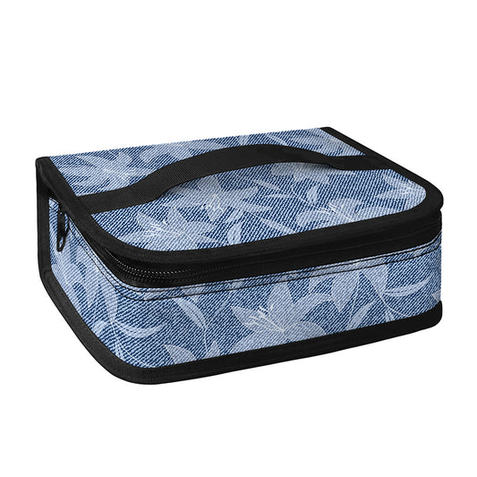 Floral Denim Jeans Pattern Print Small Lunch Bag