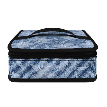 Floral Denim Jeans Pattern Print Small Lunch Bag