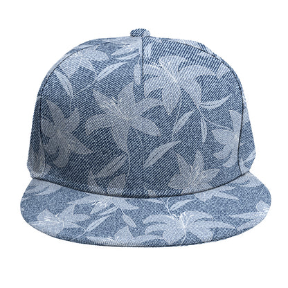 Floral Denim Jeans Pattern Print Snapback Cap