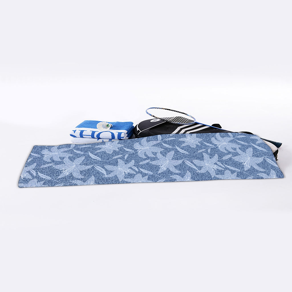 Floral Denim Jeans Pattern Print Sports Towel