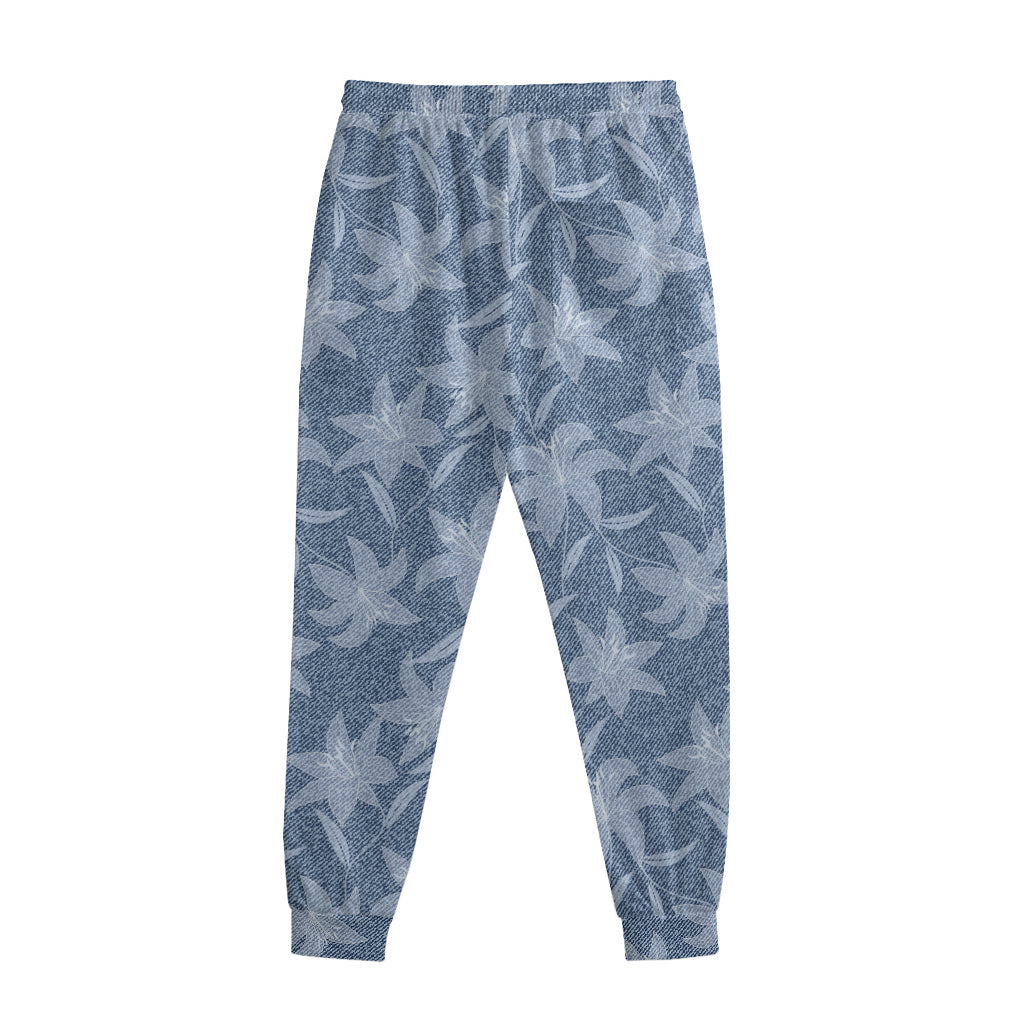 Floral Denim Jeans Pattern Print Sweatpants