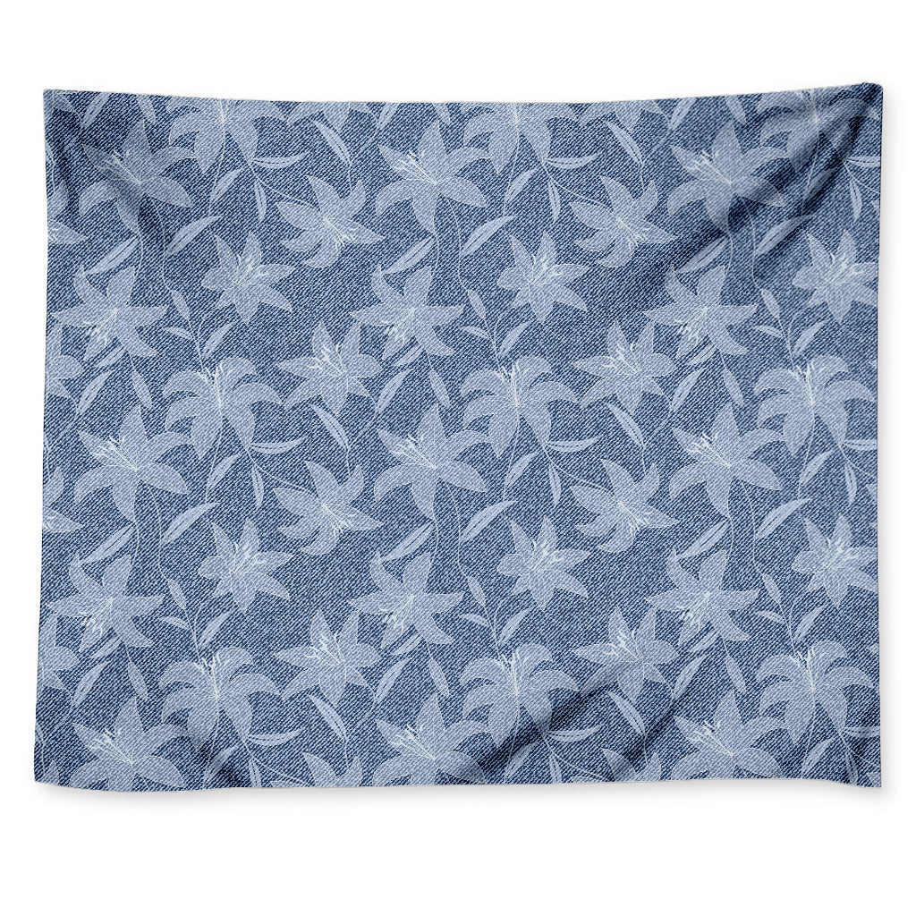 Floral Denim Jeans Pattern Print Tapestry