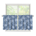 Floral Denim Jeans Pattern Print Tier Curtains