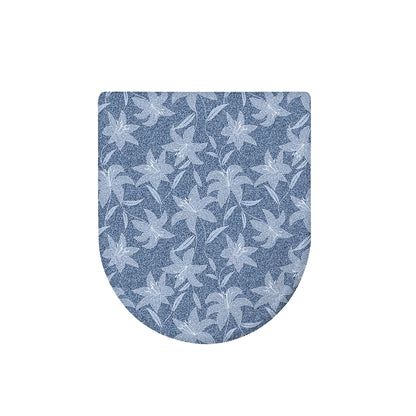 Floral Denim Jeans Pattern Print Toilet Lid Cover
